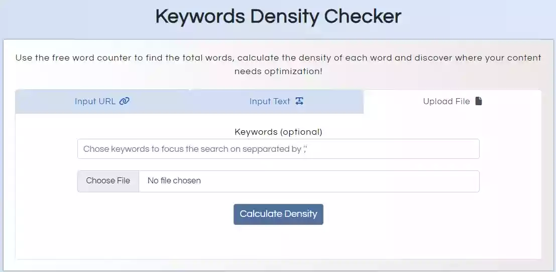Keyword Denisty Checker URL input